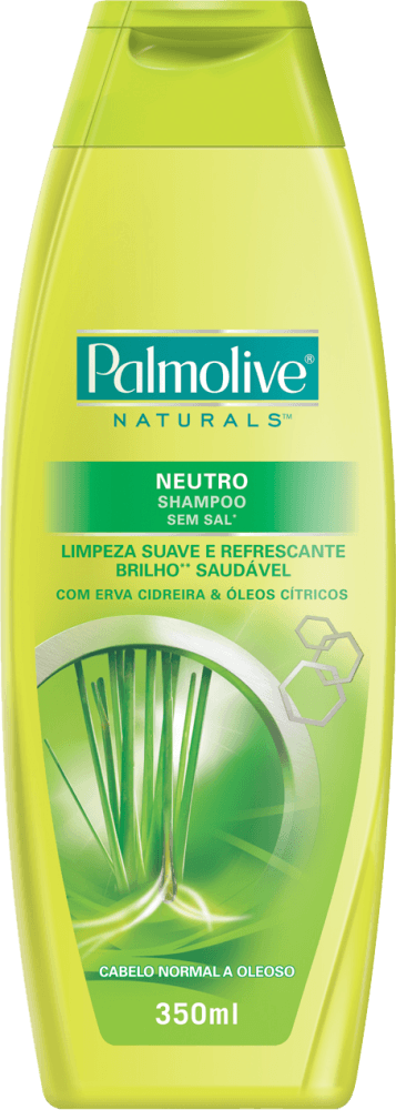 Shampoo Neutro Capim-Limão com Kera Ceramida Serum Palmolive Naturals Limpeza Balanceada Frasco 350ml