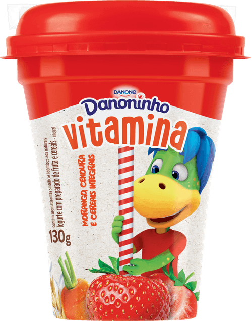 Iogurte Danoninho Vitaminas Morango, Cenoura e Cereais 130g