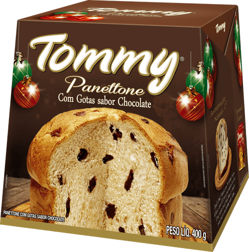 Panettone com Gotas de Chocolate Tommy Caixa 400g