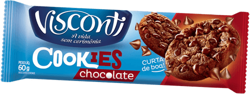 Biscoito Cookie Chocolate Visconti Pacote 60g