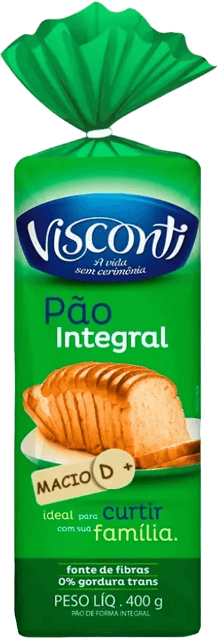 Pão de Forma 35% Cereal Integral Visconti Pacote 400g