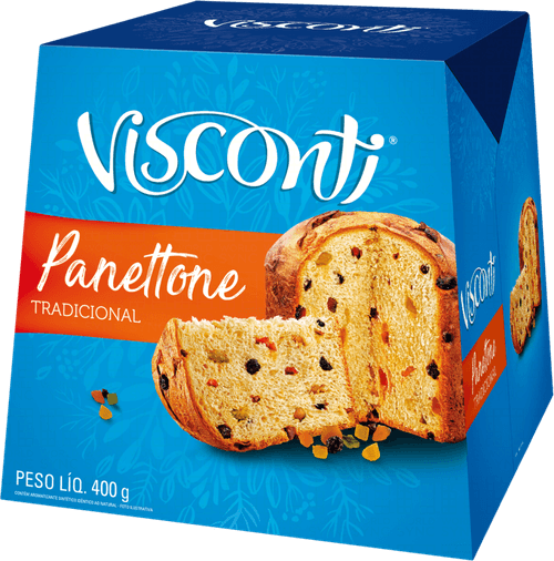 Panettone Tradicional Visconti Caixa 400g