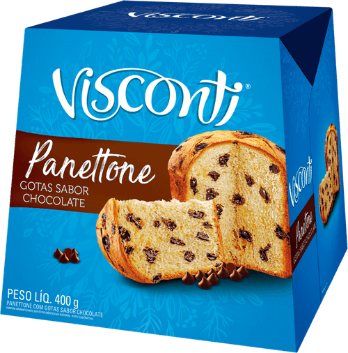 Panettone com Gotas de Chocolate Visconti Caixa 400g