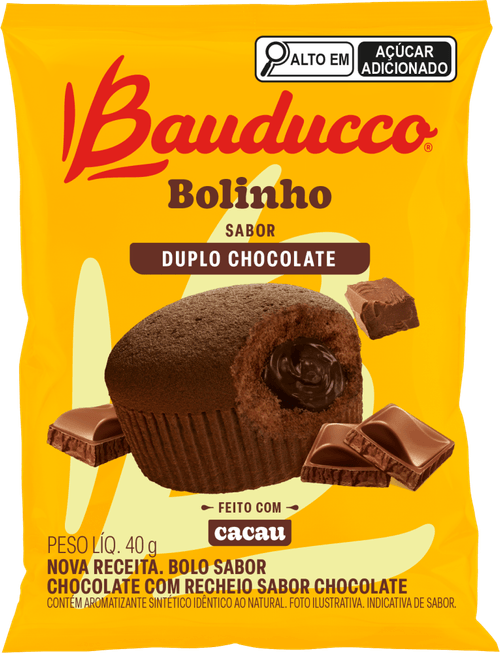 Bolinho Duplo Chocolate Bauducco Pacote 40g