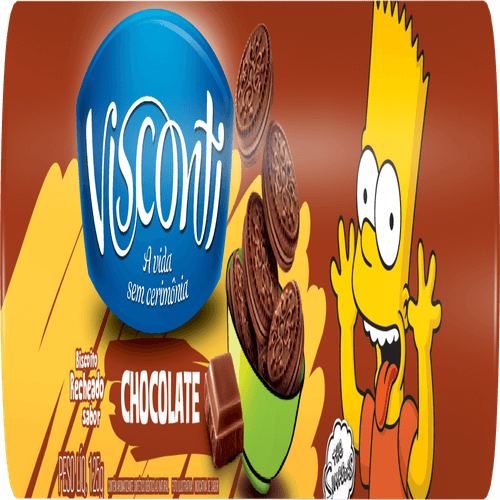 Biscoito Chocolate Recheio Chocolate Visconti Pacote 125g