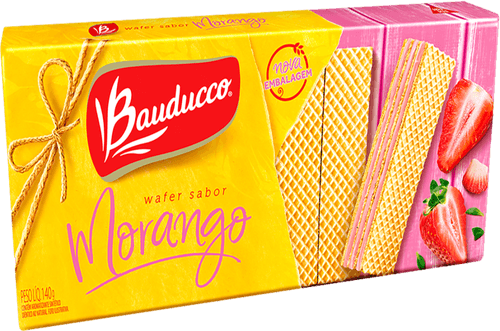 Biscoito Wafer Recheio Morango Bauducco Pacote 140g