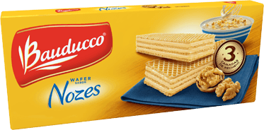 Biscoito Wafer Recheio Nozes Bauducco Pacote 140g