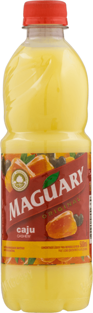 Suco-Concentrado-Liquido-para-Refresco-de-Fruta-Caju-Original-sem-Adicao-de-Acucar-Maguary-Garrafa-500ml