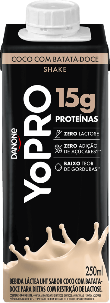 YoPRO Bebida Láctea UHT Coco com Batata-Doce 15g de proteínas 250ml