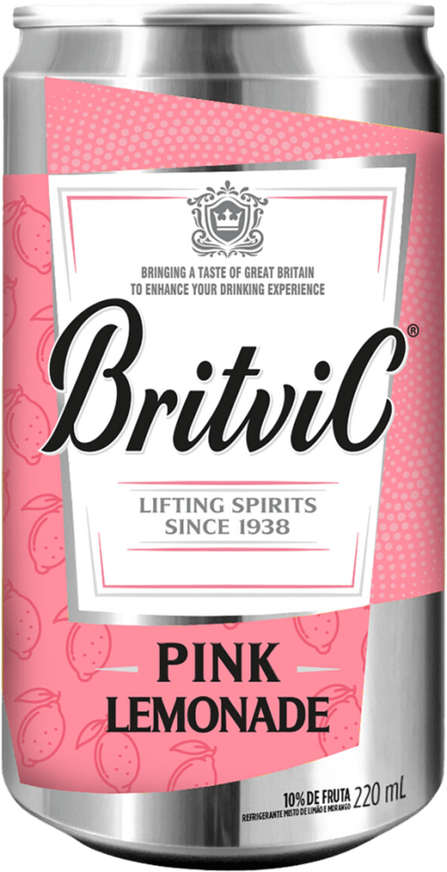 Refrigerante Misto de Limão e Morango Pink Lemonade Britvic Lata 220ml