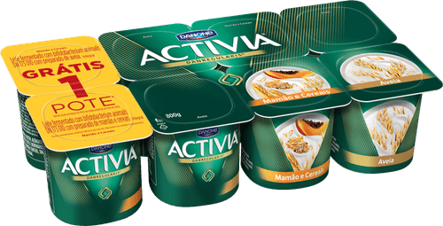 Leite Fermentado Activia Mamão e Cereais Leve 8 e Pague 6 Bandeja 800 g