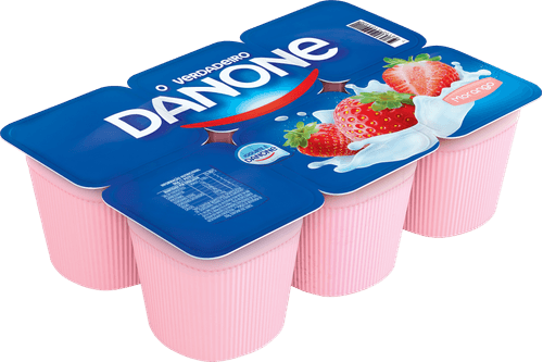 Iogurte Danone Polpa de Morango Bandeja 540 g