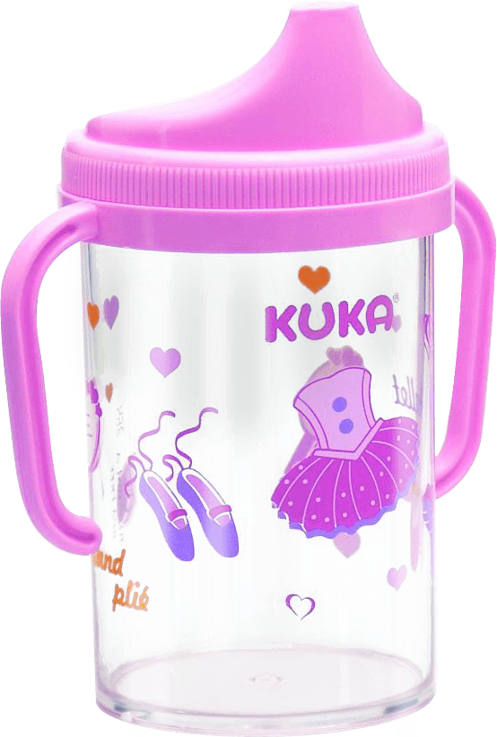 Copo-Infantil-Kuka-Anatomico-com-Alca-Removivel-Rosa-240ml