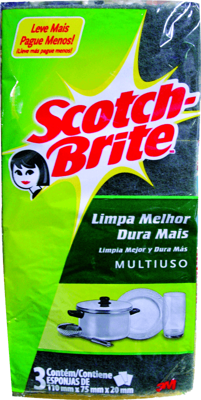 Esponja para Limpeza Scotch Brite Pacote com 3 Unidades Leve Mais e Pague Menos