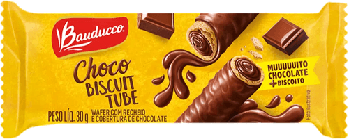 Biscoito Wafer Bauduco Choco Biscuit Tube 3og