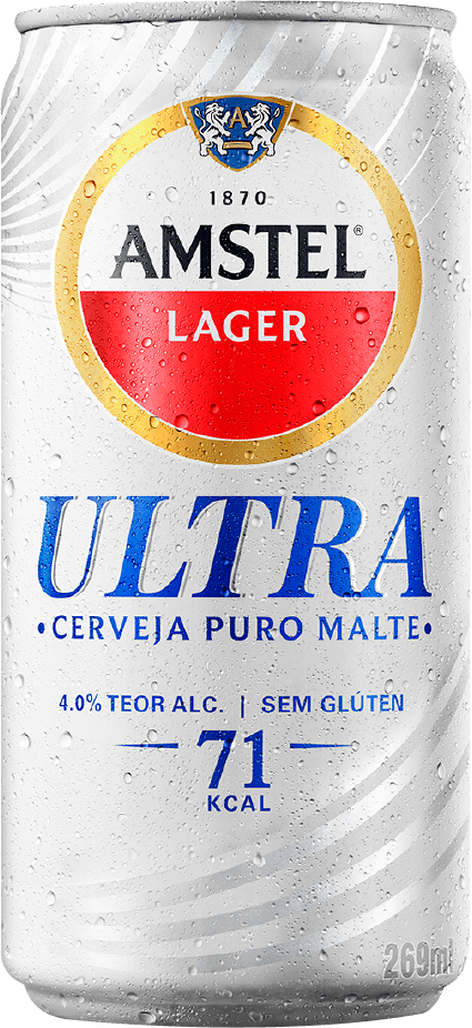 Cerveja Lager Puro Malte sem Glúten Amstel Ultra Lata 269ml