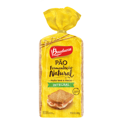 Pão de Forma Integral Fermentação Natural Bauducco Pacote 400g