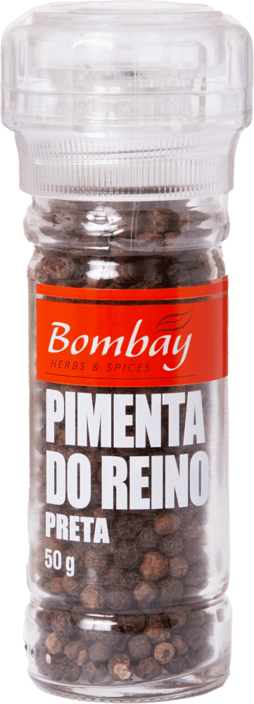 Pimenta-do-Reino Preta com Moedor Bombay Herbs & Spices Vidro 50g