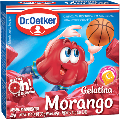 Gelatina em Pó Dr. Oetker Morango 20g