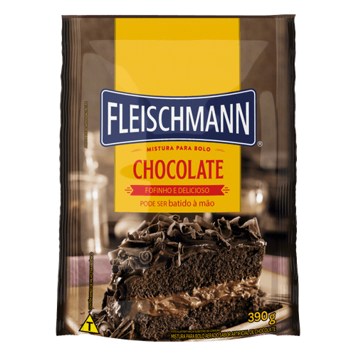 Mistura para Bolo Aerado Chocolate Fleischmann Sachê 390g