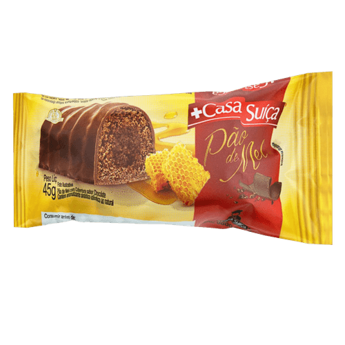 Pão de Mel e Especiarias com Cobertura Chocolate Casa Suíça Pacote 45g