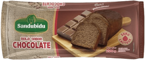 Bolo Chocolate Zero Lactose Sandubidu Pacote 200g