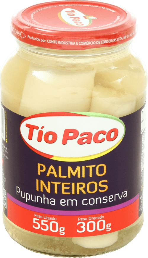 Palmito Pupunha Tio Paco Inteiro 300g