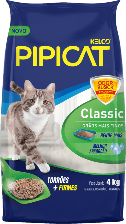 Granulado Sanitário para Gatos Classic Pipicat Pacote 4kg