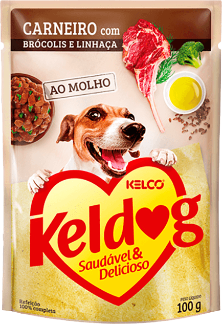 Alimento Keldog Para Cães Carne Com Brócolis E Linhaça Sachê 100g