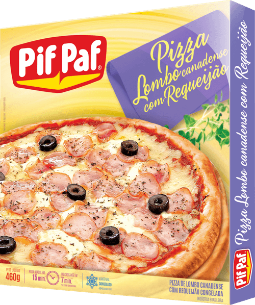 Pizza Pif Paf de Lombo Canadense e Requeijão Caixa 460 g