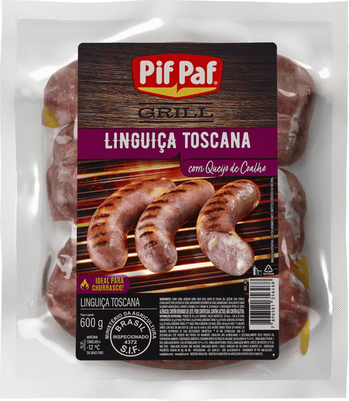 Linguiça Suína Pif Paf Queijo Coalho 600g