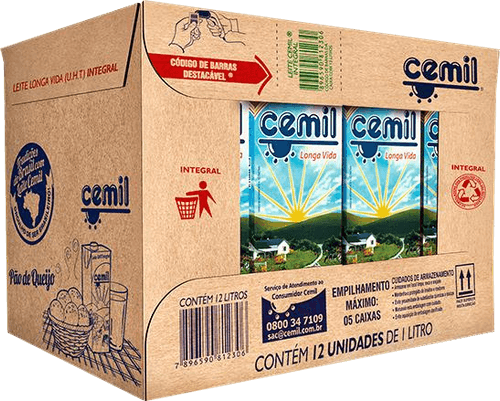 Leite Longa Vida Cemil Desnatado Tetra Pak 1 L