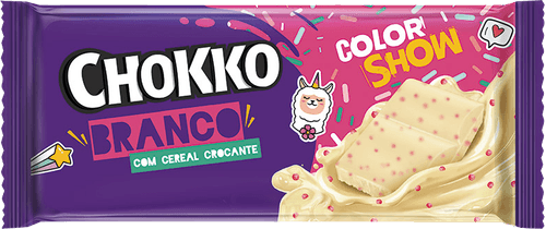 Barra de Chocolate Branco com Cereais Crocantes Chokko Pacote 65g