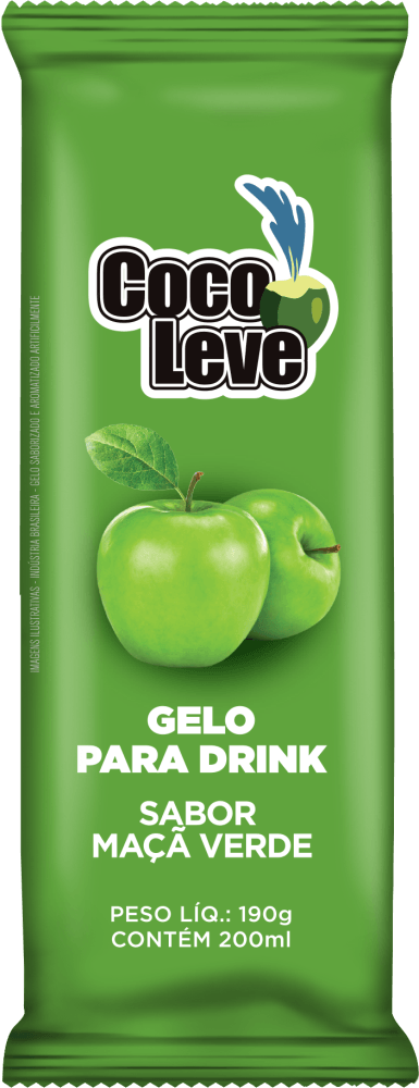 Gelo Coco Leve Sabor Maca Verde 30 X 190 Gr