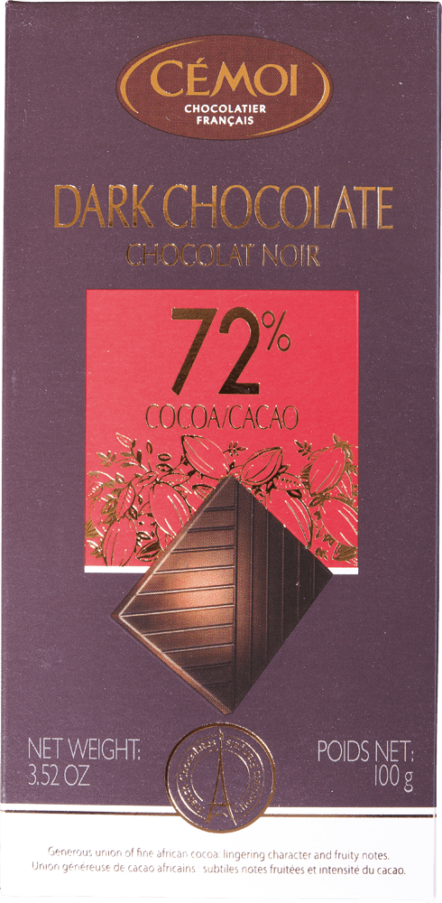 Chocolate Francês Cémoi Dark 72% Cacau 100 g