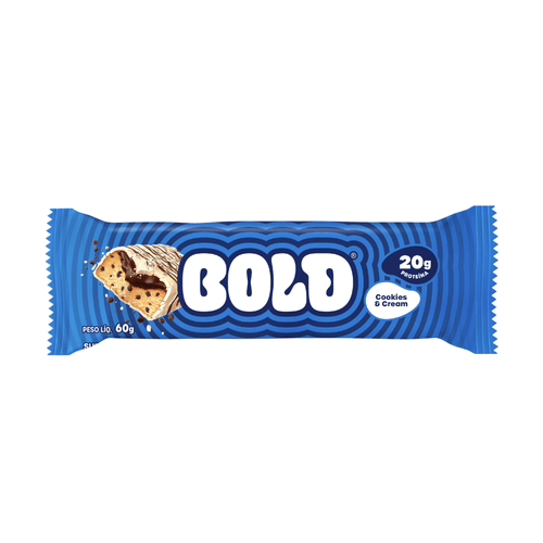 Suplemento Alimentar Barra de Proteína 20g Proteína Cookies & Cream sem Adição de Açúcar Bold Pacote 60g