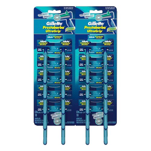 Aparelho Descartável para Barbear Cabeça Fixa Gillette Prestobarba UltraGrip 2 Unidades