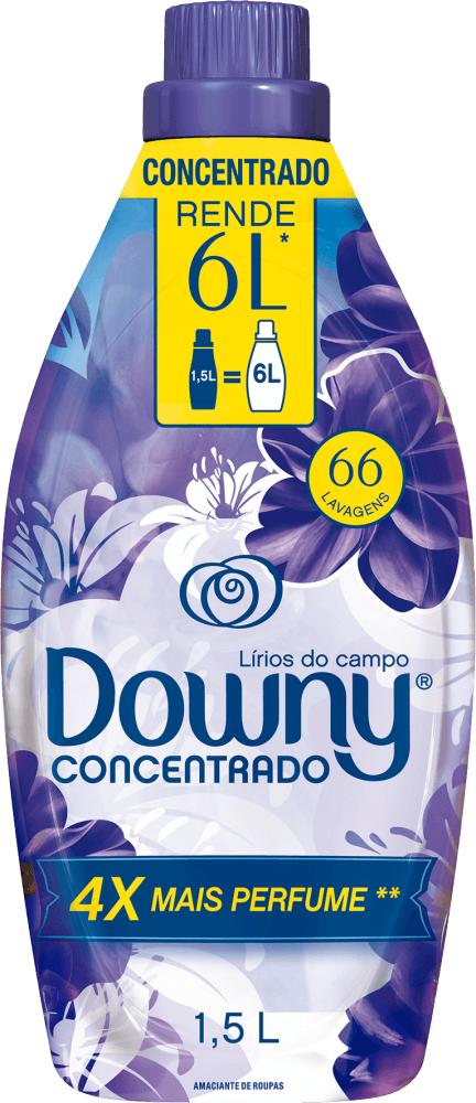 Amaciante de Roupa Concentrado Lírios do Campo Downy Frasco 1,5l