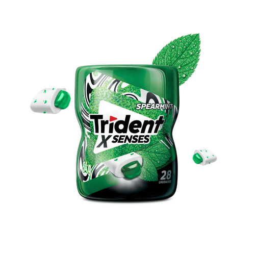 Chiclete Trident XSenses Spearmint Sem Açúcar Garrafa 54g