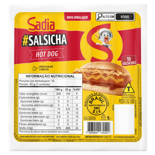 Salsicha Hot Dog 500g Sadia