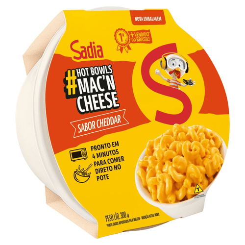 Mac'n Cheese Cheddar Sadia Hot Bowls Pote 300G