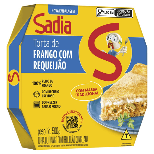 Torta frango com requeijão 500g Sadia