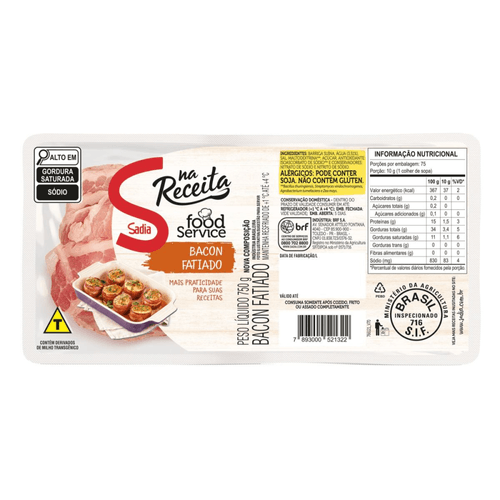 Bacon Em Fatias Sadia Na Receita 750G