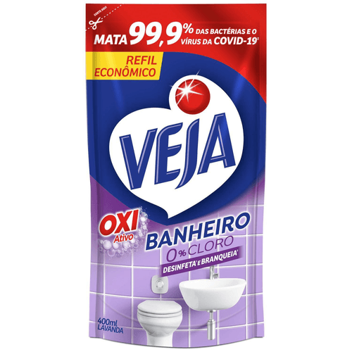 Limpador de Banheiro Antibac Veja Lavanda 400ml Refil Econômico