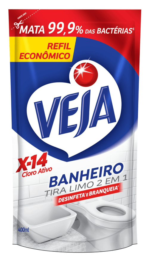 Tira Limo veja Banheiro X14 400ml Refil Econômico