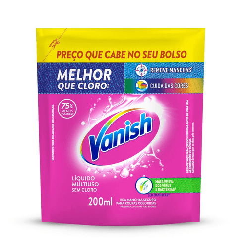 Tira Manchas Vanish Líquido Multiuso para roupas coloridas Refil Econômico 200ml