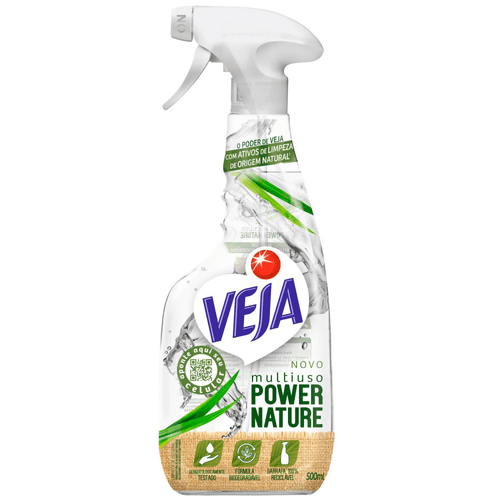 Limpador Multiuso Veja Power Nature Frasco 500ml Borrifador