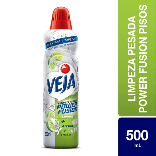 Limpador para Limpeza Pesada Veja Power Fusion Pisos Limão 500mL