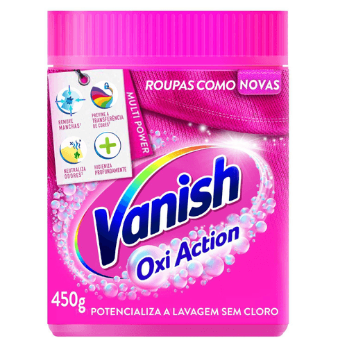 Tira Manchas Vanish em Pó Oxi Action para roupas coloridas 450g