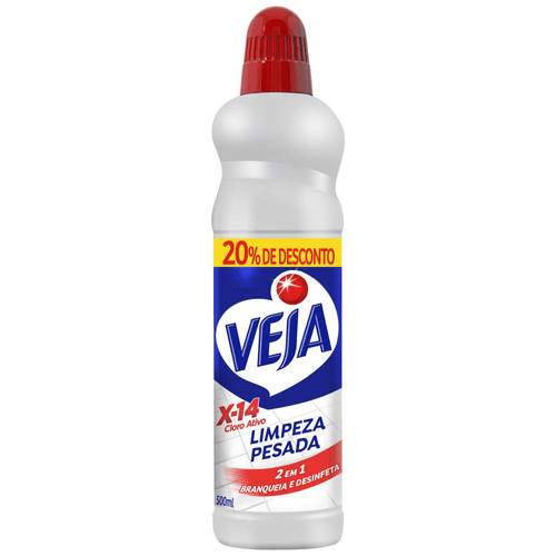 Limpador para Limpeza Pesada Cloro Ativo Embalagem Econômica, Veja, 500ml